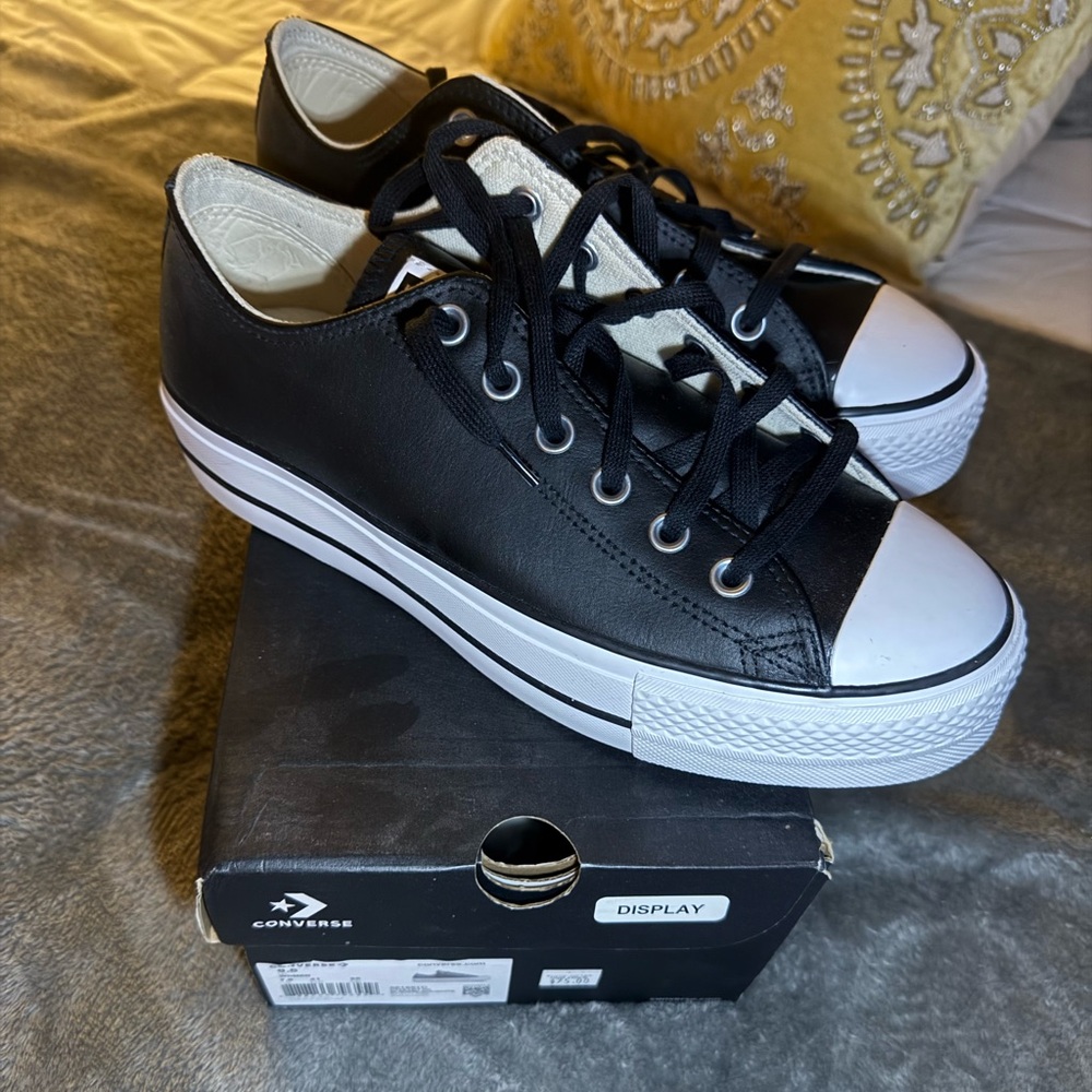 Converse, platform, leather shoes